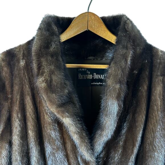 Vintage Furs by Richard Donald Medium Brown Fur Long Trench Coat Womens Size S - Picture 4 of 13
